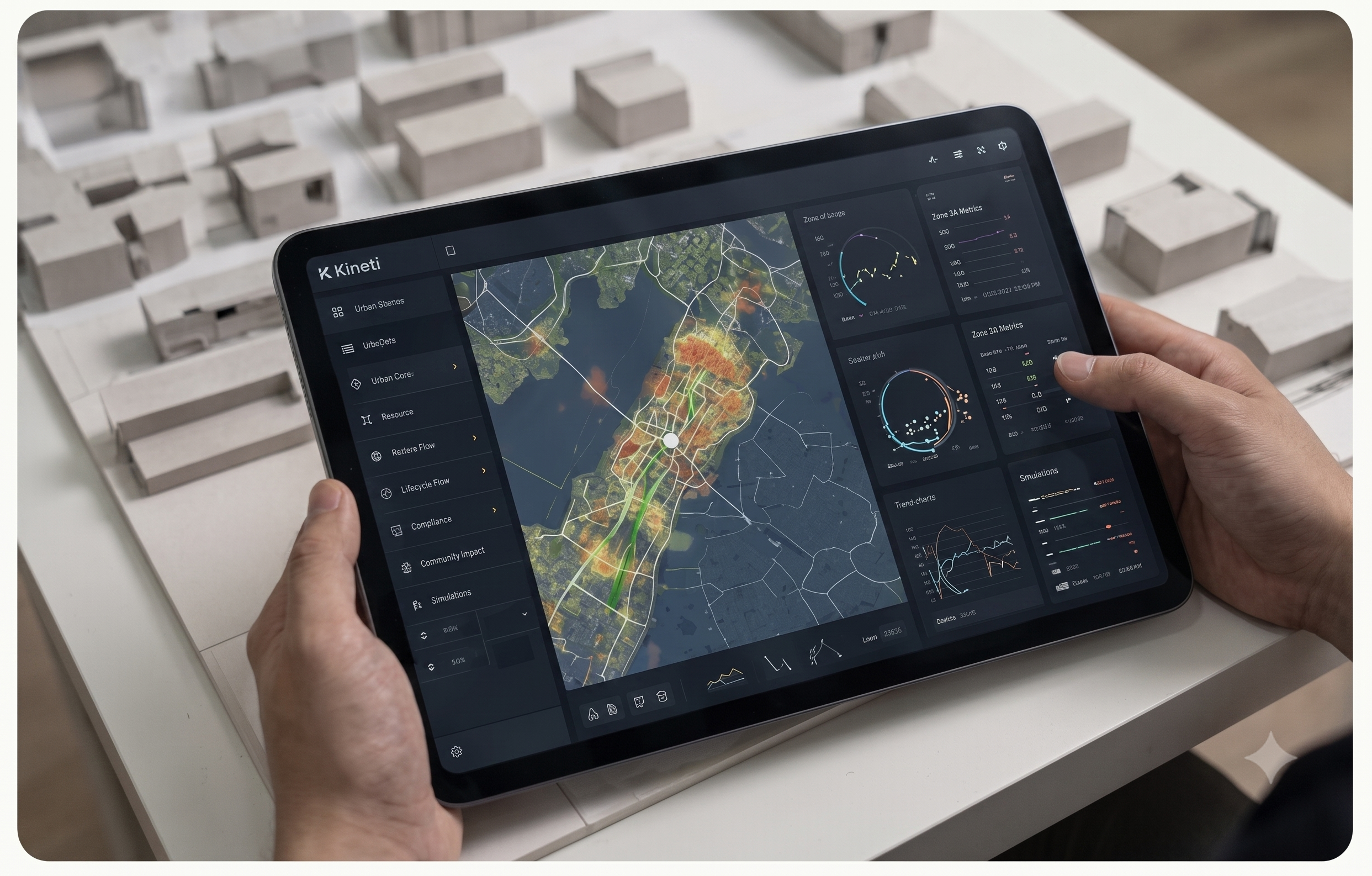 Pointi Metrics interface on an iPad before construction